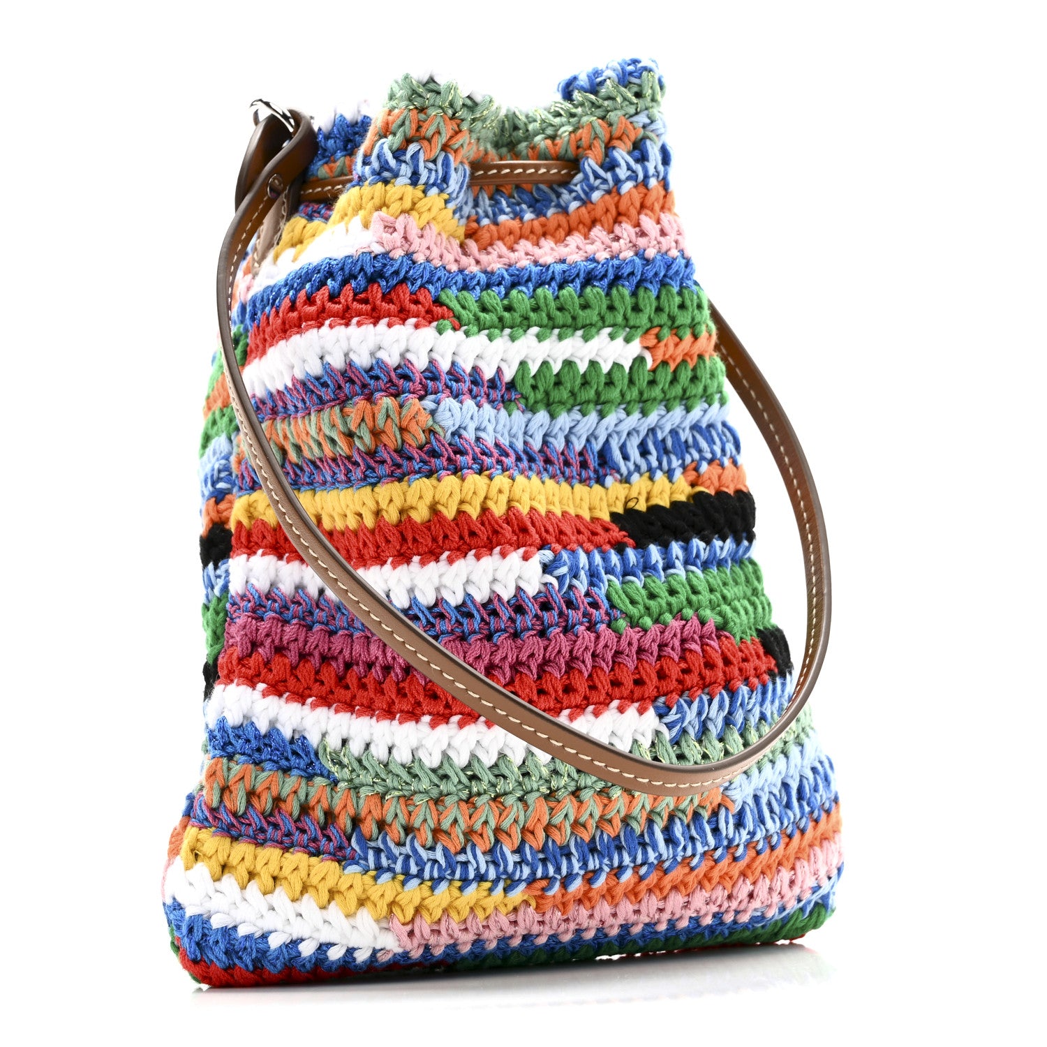 Miu Miu Fabric Crochet Drawstring Pouch Multicolor 1775955