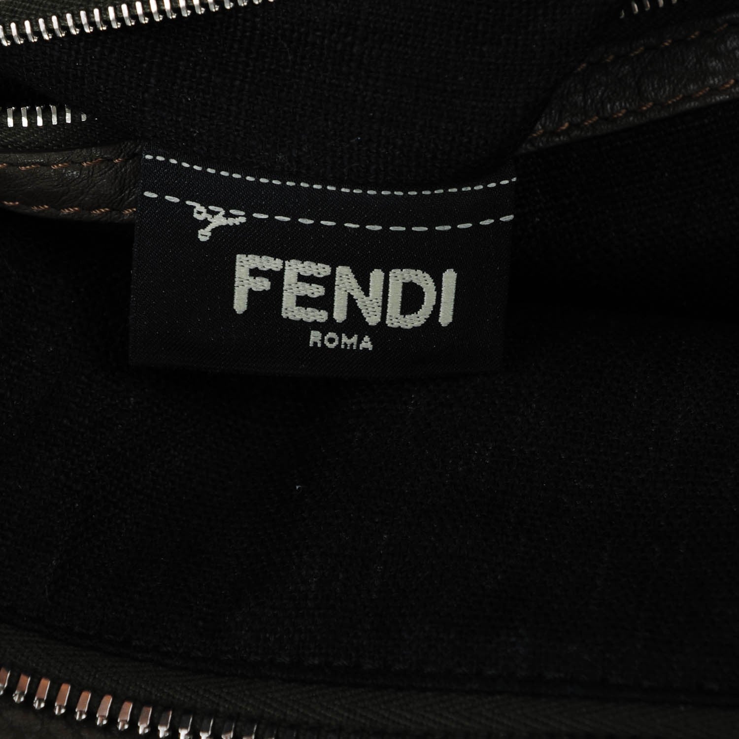 Fendi Cuoio Romano Selleria Crocodile Fox Fur Bi-Color Monster Eyes Backpack Blue 7 of 8