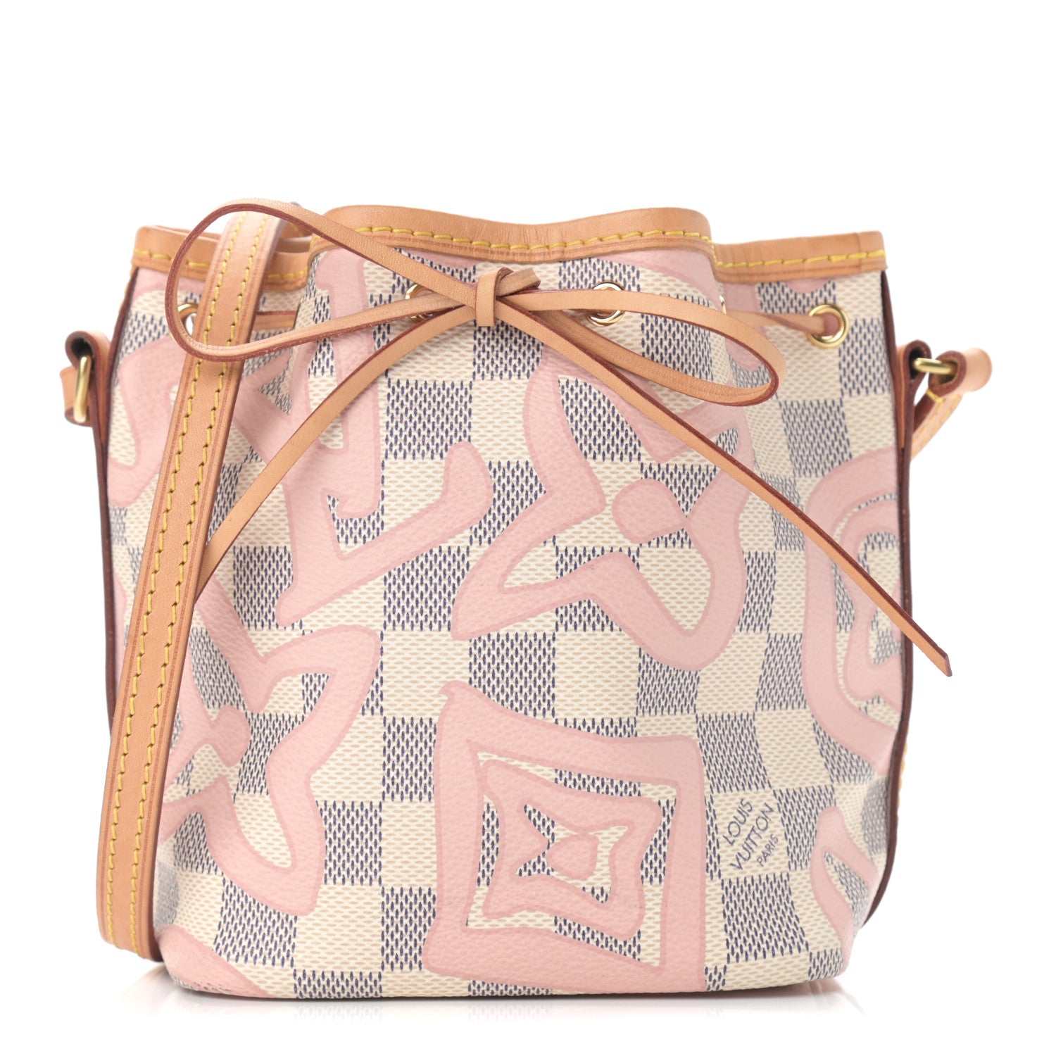 Louis Vuitton Damier Azur Tahitienne Nano Noe Rose Ballerine 1 of 11