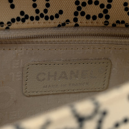 Chanel Canvas Medium Logo CC Flap  Beige Black 6 of 11