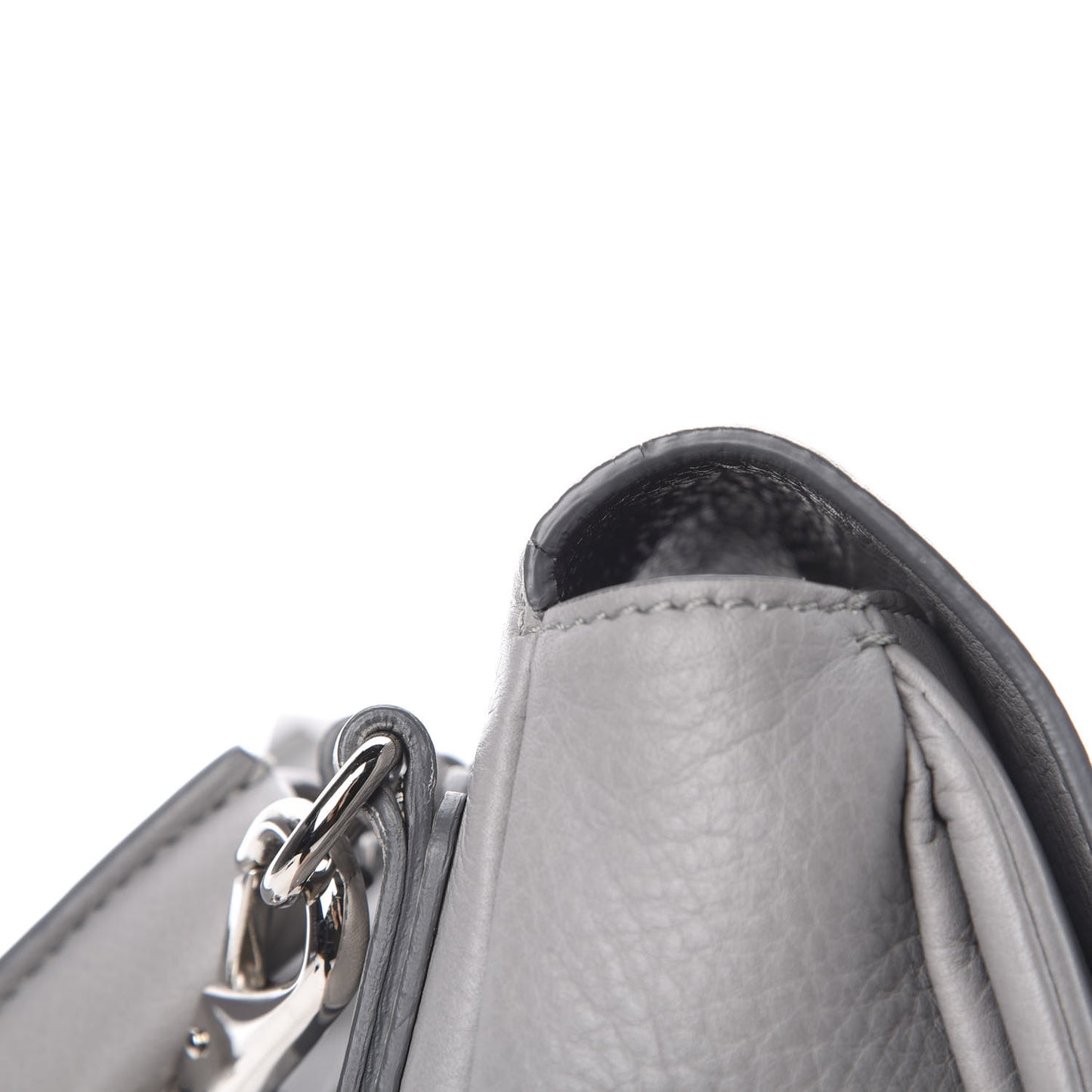 Calfskin Mini Pandora Pure Flap Bag Pearl Grey