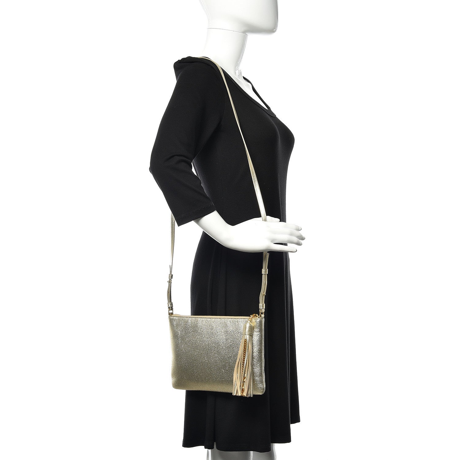 Saint Laurent Metallic Calfskin Teen Monogram Crossbody Bag Gold 2 of 10