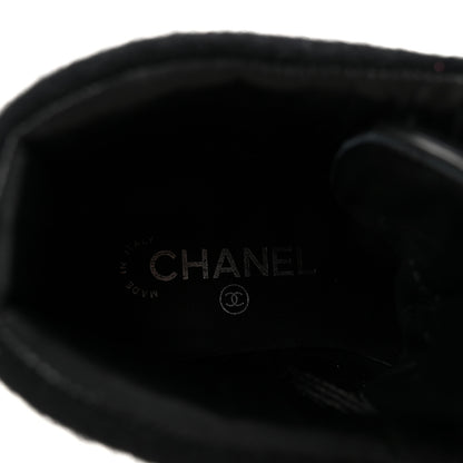 Chanel Tweed Lace Up Short Boots 37 Black 16 of 20