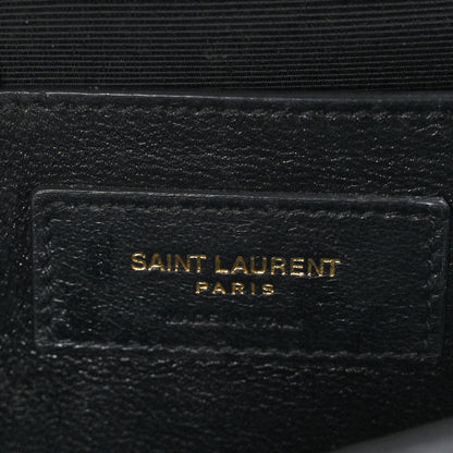 Saint Laurent Grain De Poudre Textured Mixed Matelasse Medium Triquilt Monogram Satchel Earth 6 of 8