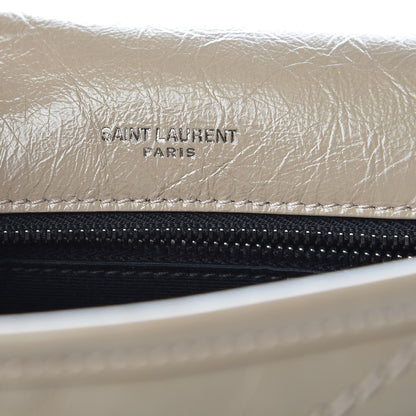 Saint Laurent Crinkled Calfskin Matelasse Monogram Medium Niki Chain Satchel Light Taupe 6 of 11
