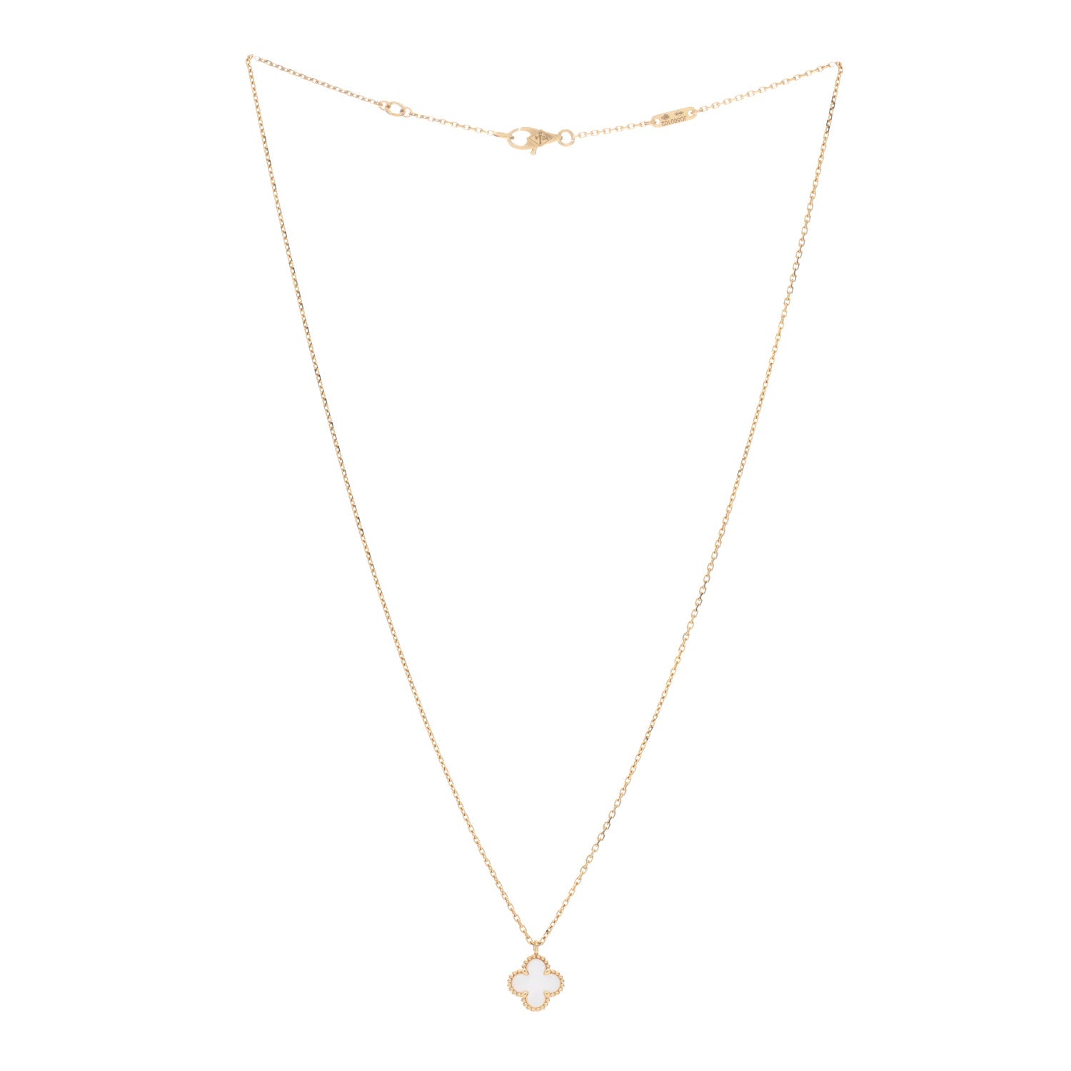 Van Cleef & Arpels 18K Yellow Gold Mother of Pearl Sweet Alhambra Pendant Necklace 3 of 4