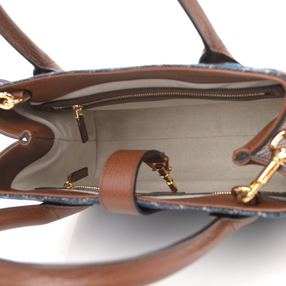 Gucci New Denim GG Monogram Dollar Calfskin Medium Jackie 1961 Tote Blue Tea Cuir Epilog 7 of 10