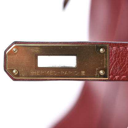 Hermes Taurillon Clemence Birkin 35 Rouge H 29 of 37