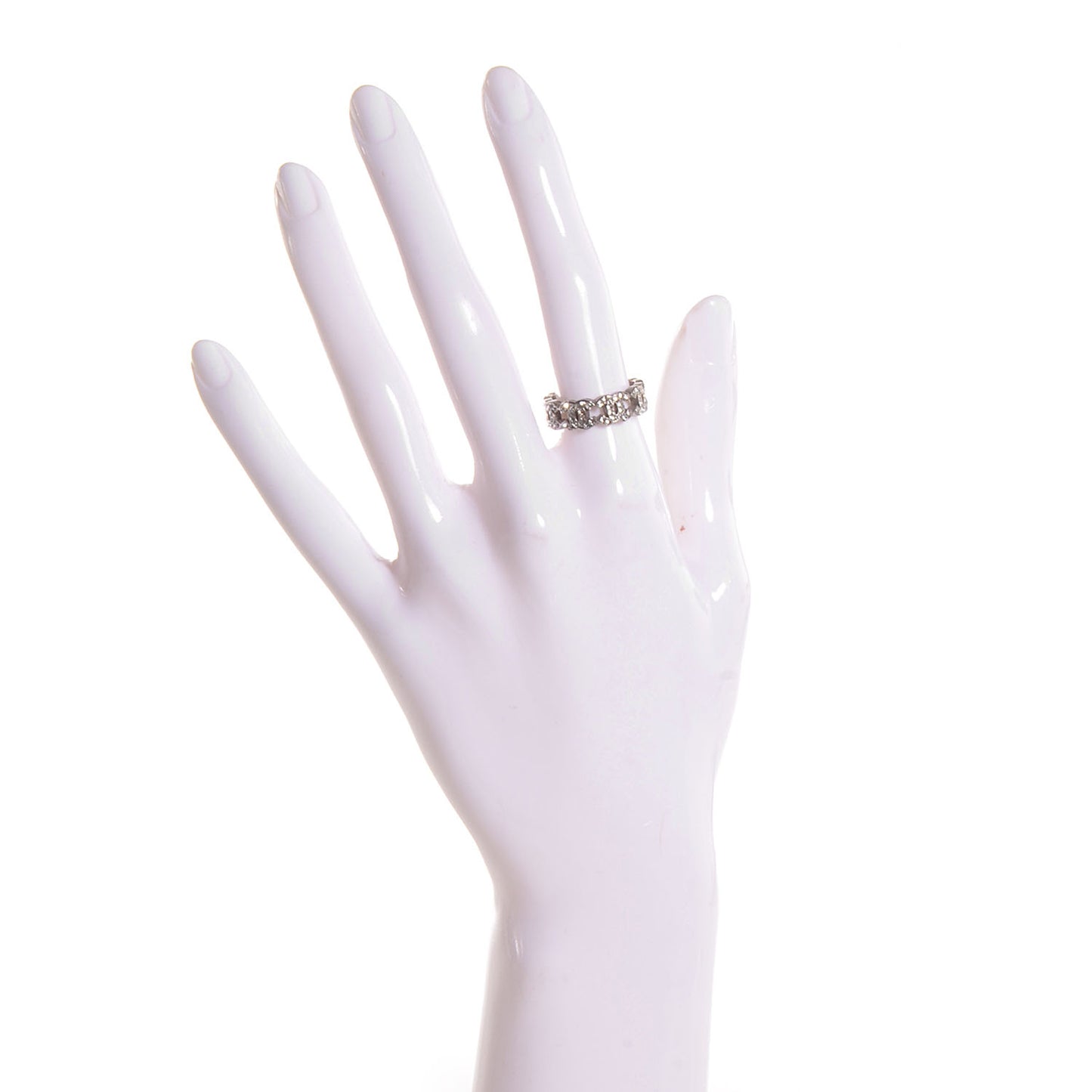 Crystal CC Ring 6.5 Silver
