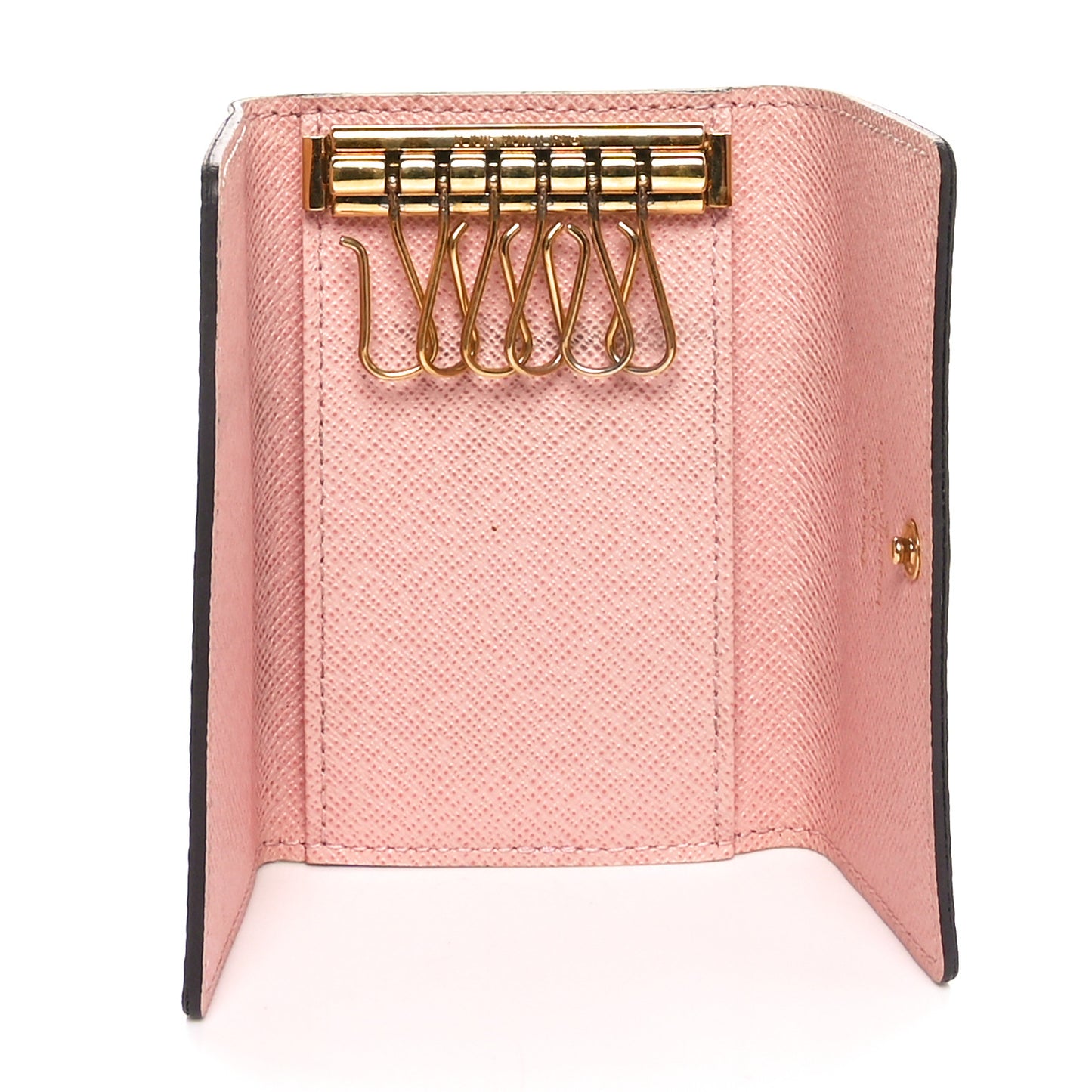 Damier Ebene Multicles 6 Key Holder Rose Ballerine