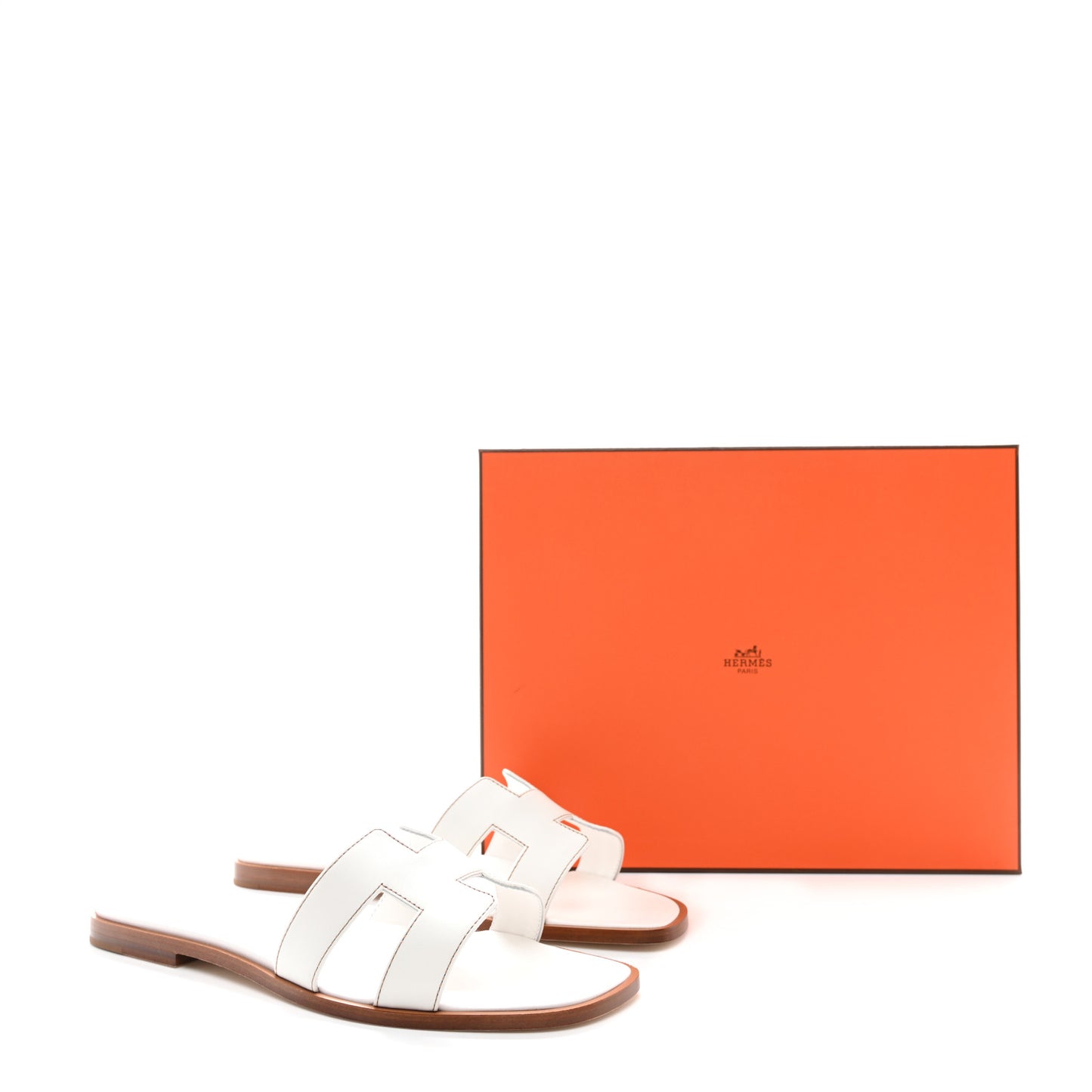 Box Calfskin Oran Sandals 38.5 White