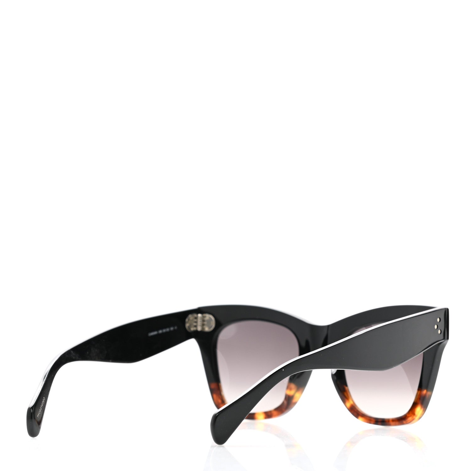 Celine Acetate Polarized Cat Eye Sunglasses CL4004IN Havana Black 4 of 7