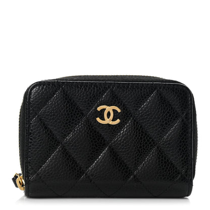 Chanel Caviar Quilted Zip Coin Purse Black 1 of 7