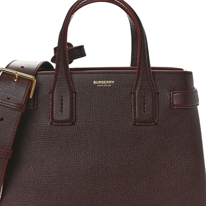 Burberry Grainy Calfskin House Check Small Banner Tote Mahogany Red 7 of 9