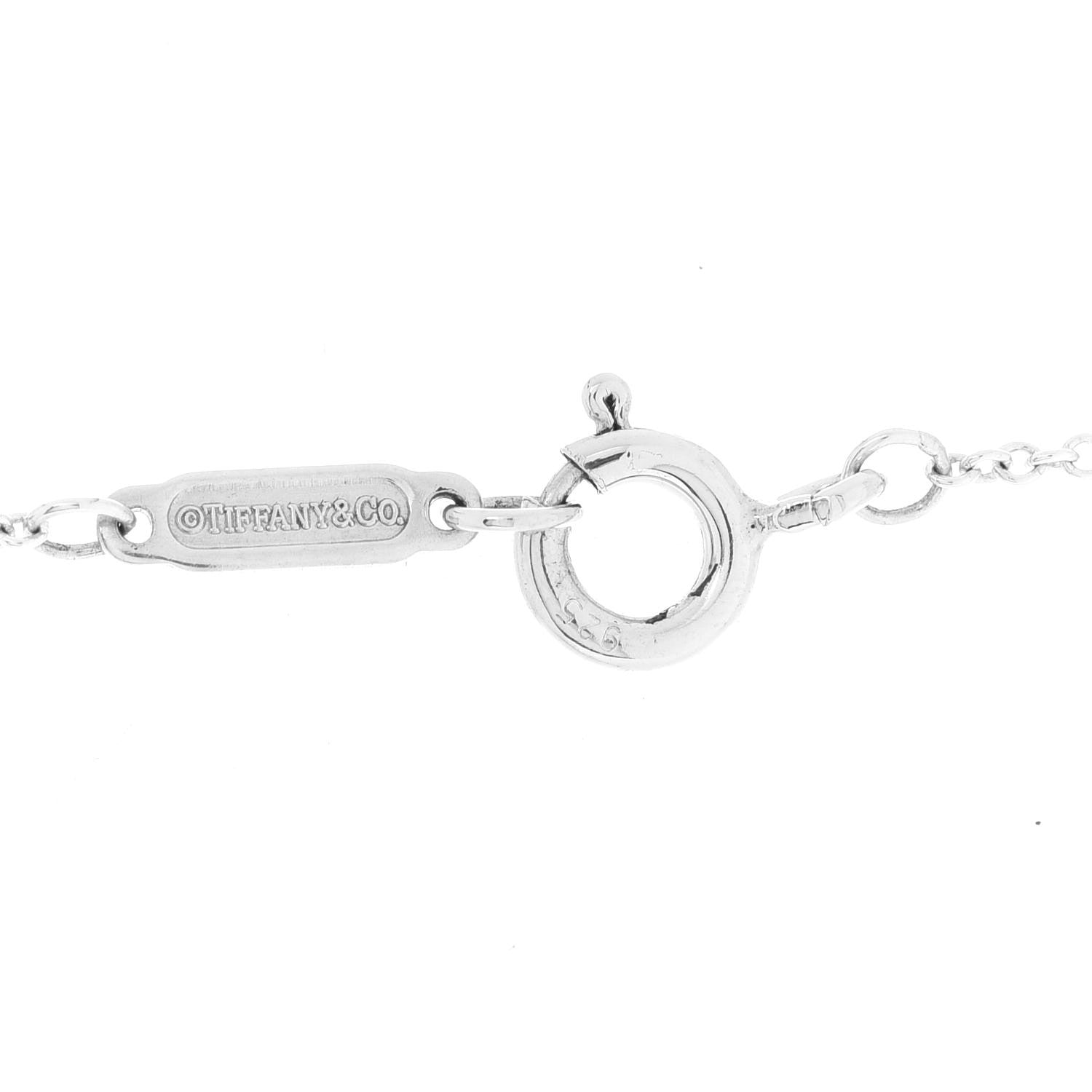 Tiffany Sterling Silver Notes Heart Tag Charm Necklace 4 of 6