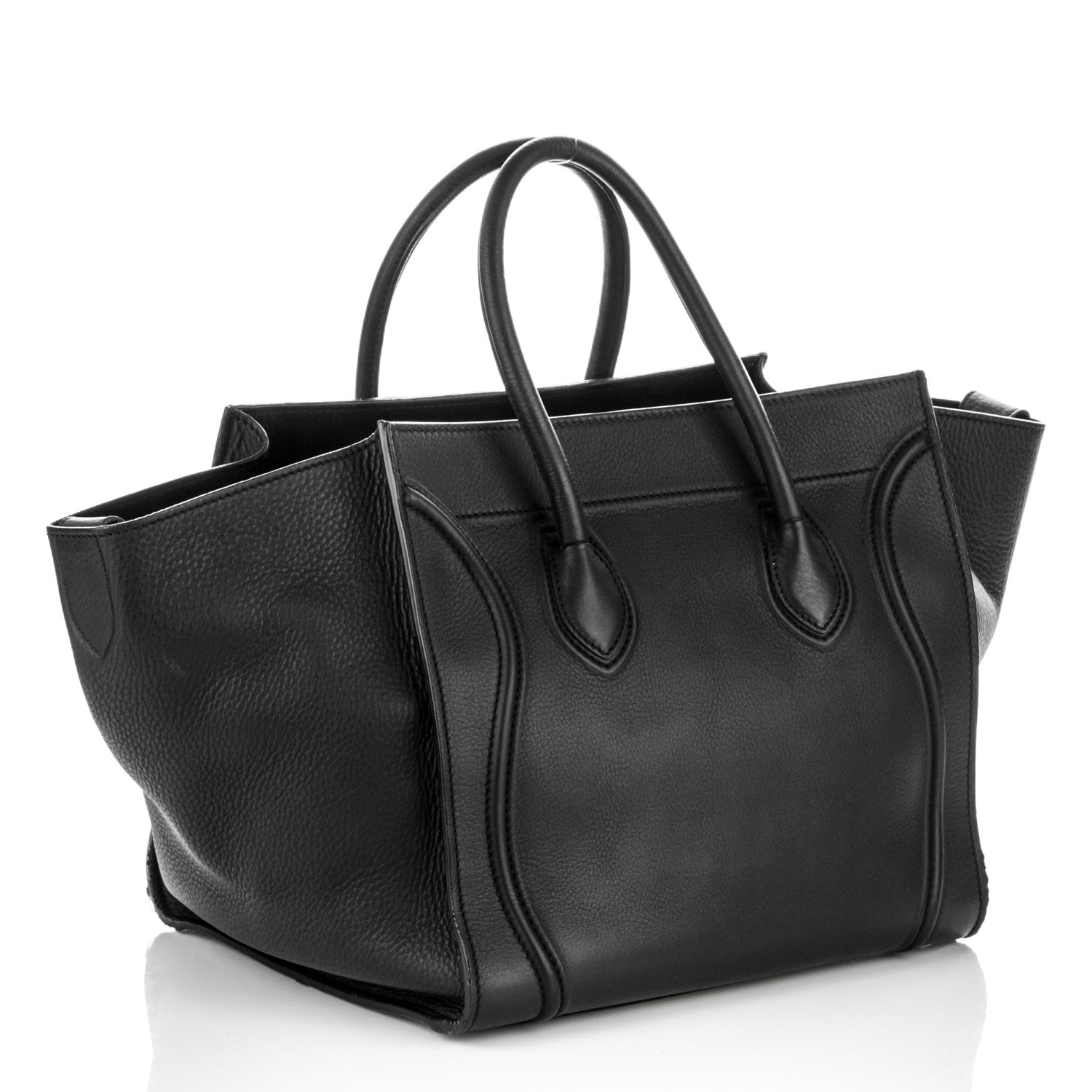 Celine Grained Calfskin Medium Phantom Luggage Black 3 of 7