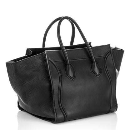 Celine Grained Calfskin Medium Phantom Luggage Black 3 of 7