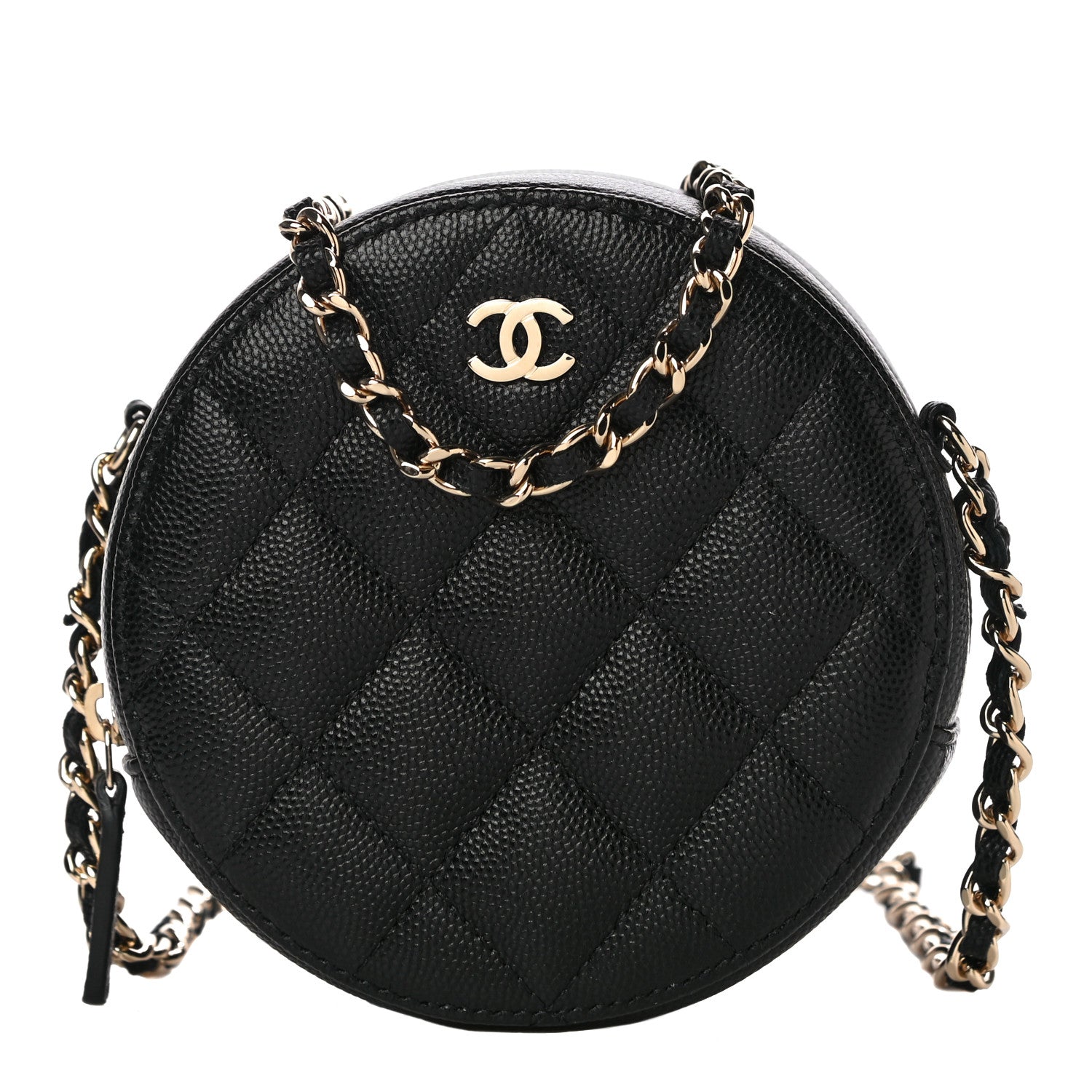 Chanel Caviar Quilted Round Clutch With Chain Black 1 of 11