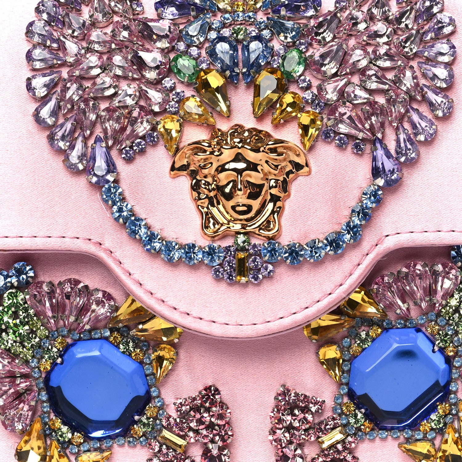 Versace Satin Crystal Studded Mini La Medusa Bag English Rose 7 of 9