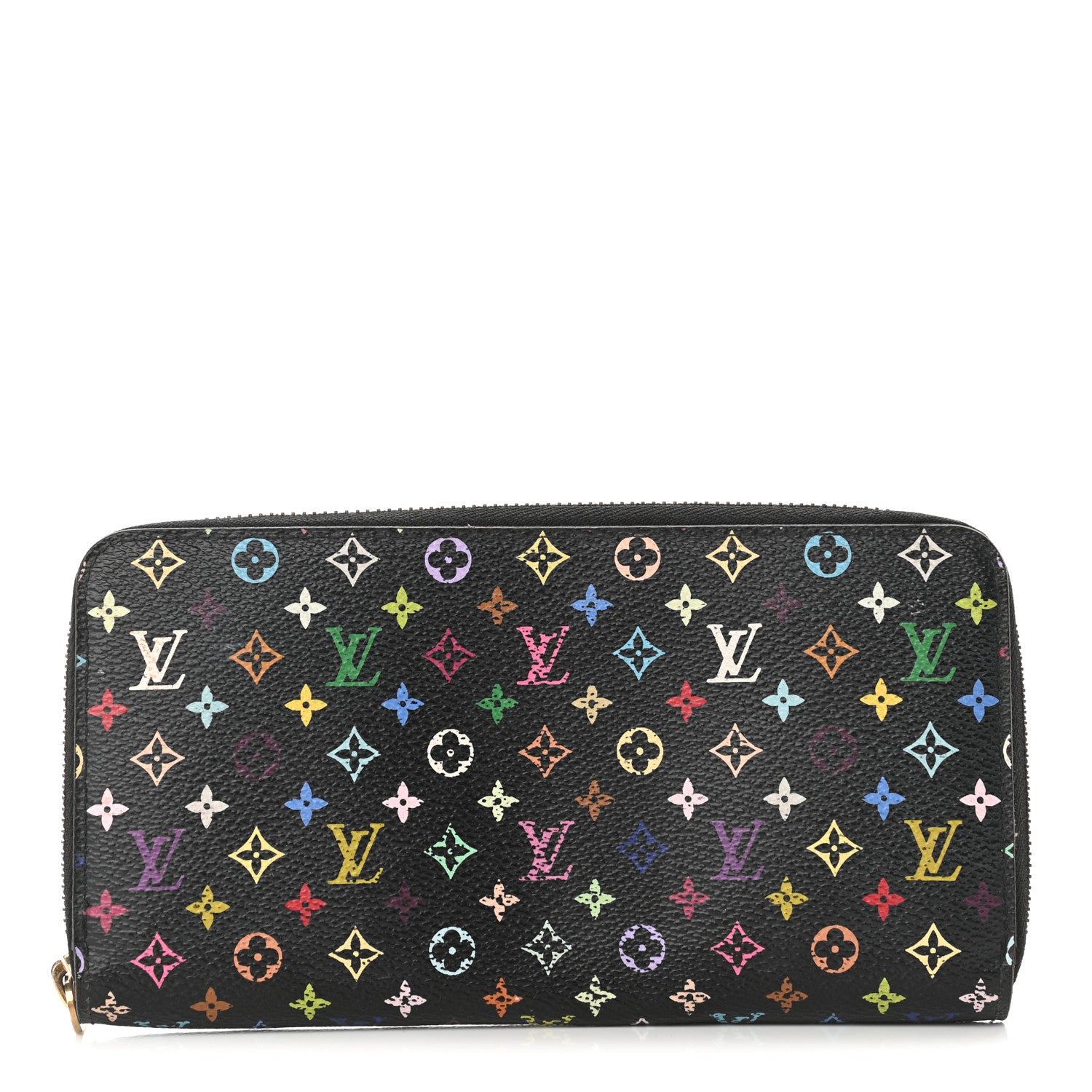 Louis Vuitton Monogram Multicolor Zippy Wallet Black Grenade 1 of 8