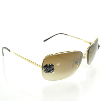 Chanel Camellia CC Sunglasses Brown 1 of 9