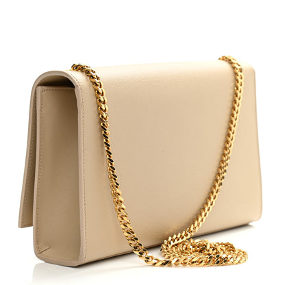 Saint Laurent Grain De Poudre Medium Monogram Kate Satchel Nude Powder 3 of 8