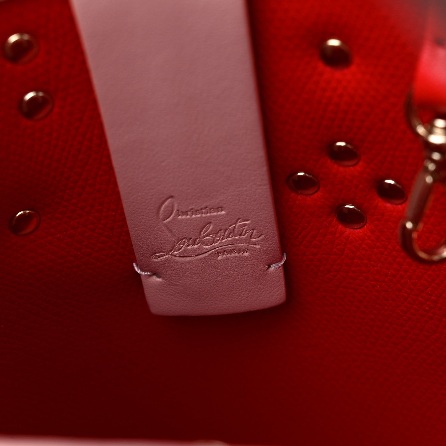 Christian Louboutin Calfskin Empire Spike Studded Mini North South Cabata Tote Rosy 7 of 9
