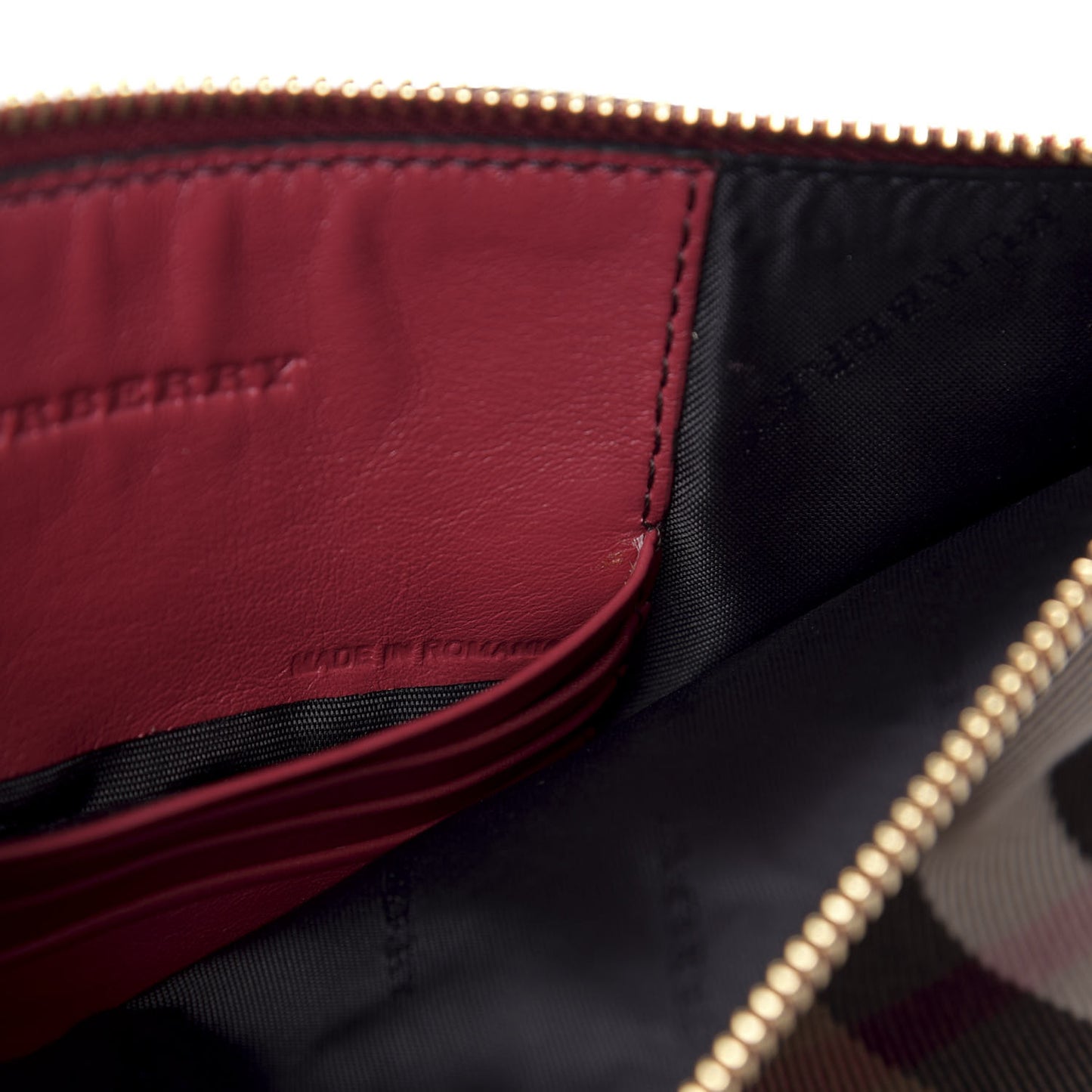 House Check Derby Peyton Crossbody Clutch Bag Russet Red
