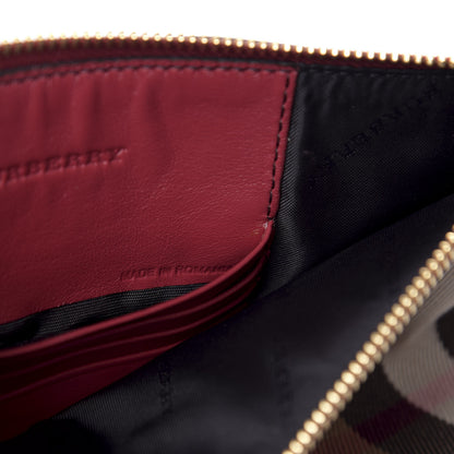 Burberry House Check Derby Peyton Crossbody Clutch Bag Russet Red 9 of 11