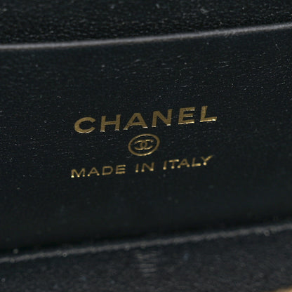 Chanel Lambskin Enamel Pearl Quilted Small Charm Me Vanity Case With Chain Black 6 of 10
