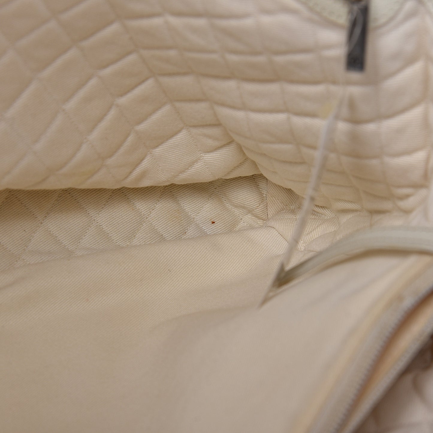 Goatskin Perforated Large CC Tote White