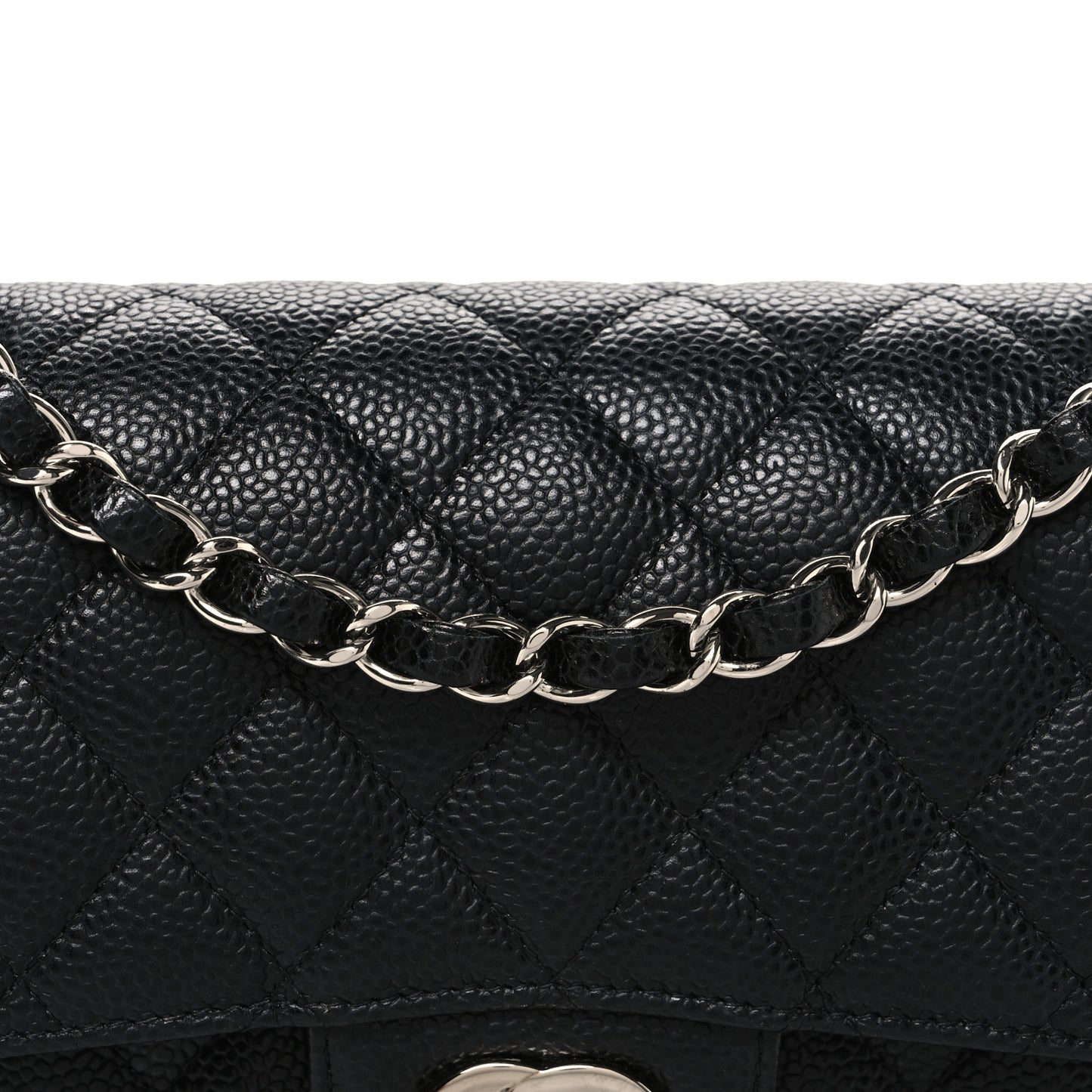 Caviar Quilted Small Double Flap Black