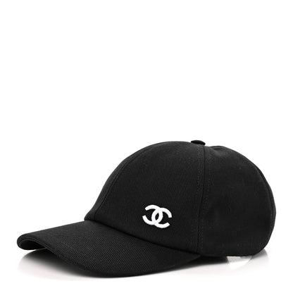 Chanel Cotton CC Cap Hat Black White 1 of 8