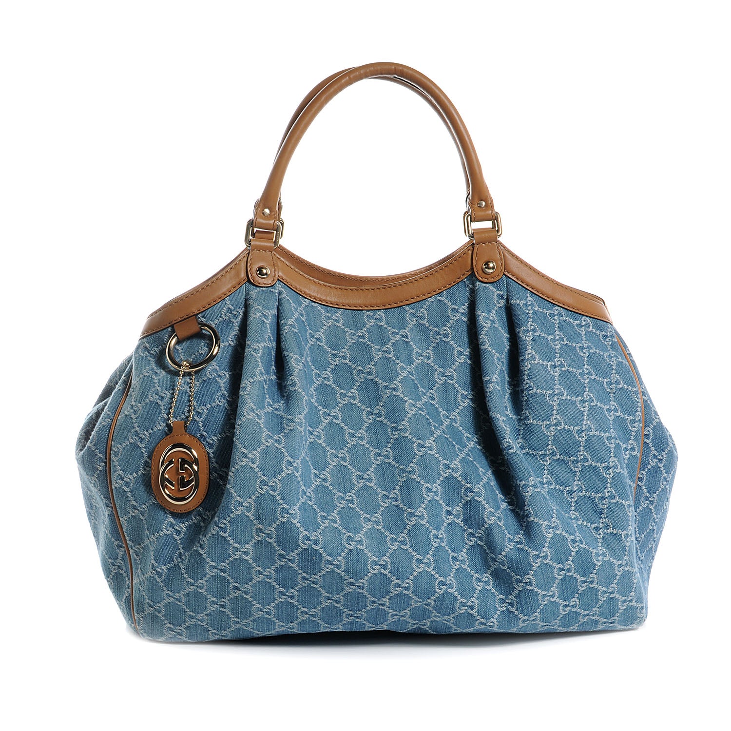 Gucci Denim Monogram Large Sukey Tote 1 of 7