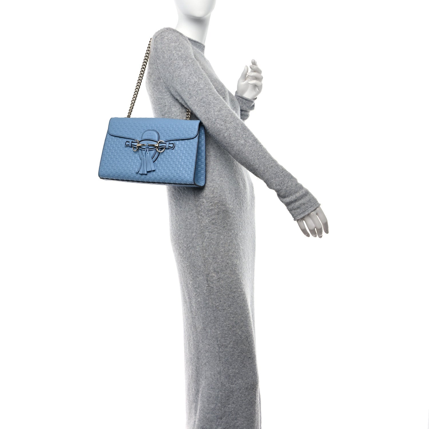 Gucci Microguccissima Medium Emily Chain Shoulder Bag Mineral Blue 2 of 12