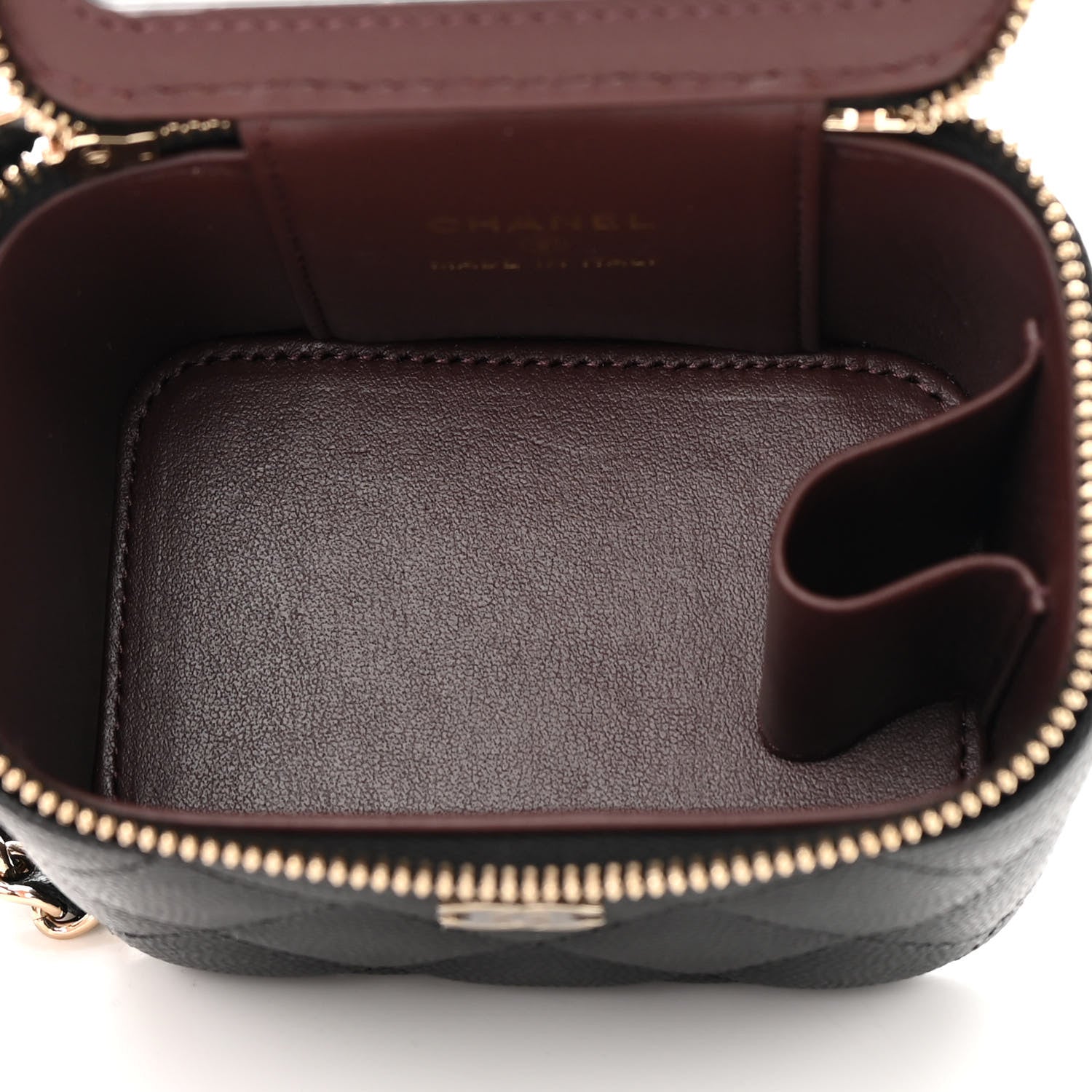 Chanel Caviar Quilted Mini Vanity Case With Chain Black 5 of 12