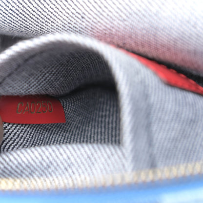 Louis Vuitton Denim Damier Monogram Patchwork Palm Springs Backpack Mini Blue Rouge 7 of 10