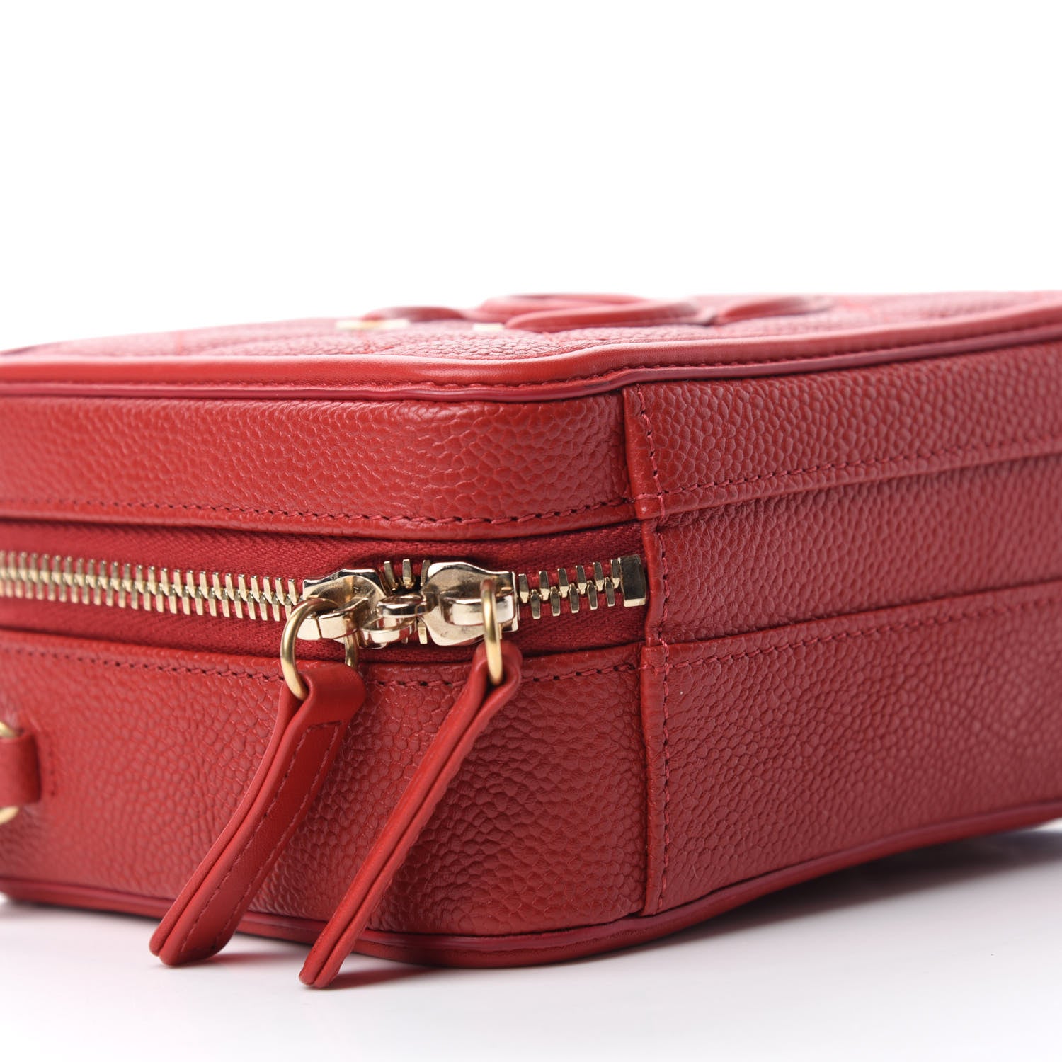 Chanel Caviar Quilted Small CC Filigree Vanity Case Red 6 of 11