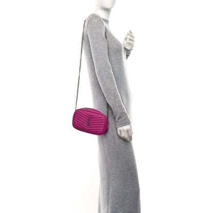 Saint Laurent Grain De Poudre Matelasse Monogram Mini Lou Camera Bag Fuxia Electrique 3 of 9