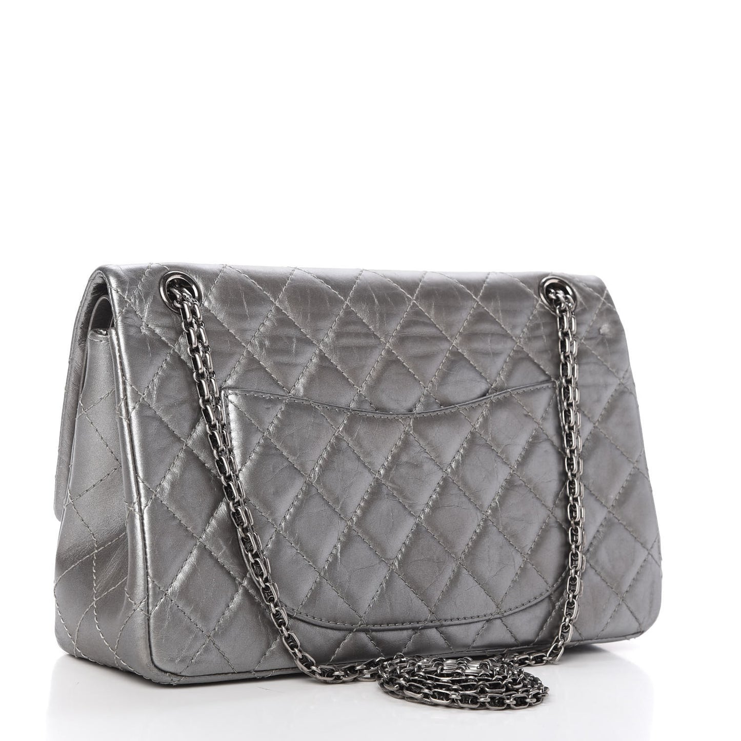 Metallic Aged Calfskin Quilted 2.55 Reissue 226 Flap Silver