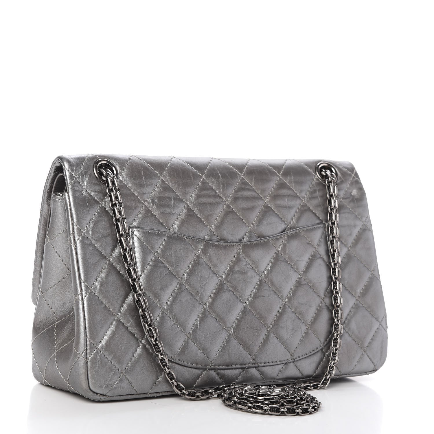 Chanel Metallic Aged Calfskin Quilted 2.55 Reissue 226 Flap Silver 3 of 11
