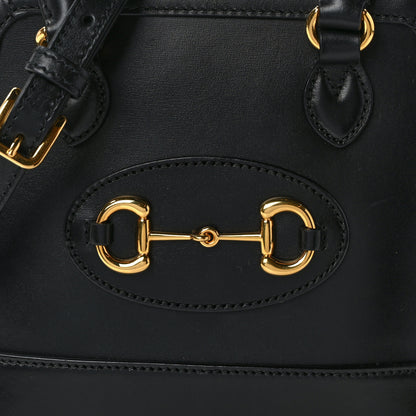 Gucci Boarded Plutone Calfskin Mini Horsebit 1955 Top Handle Bag Black 7 of 11