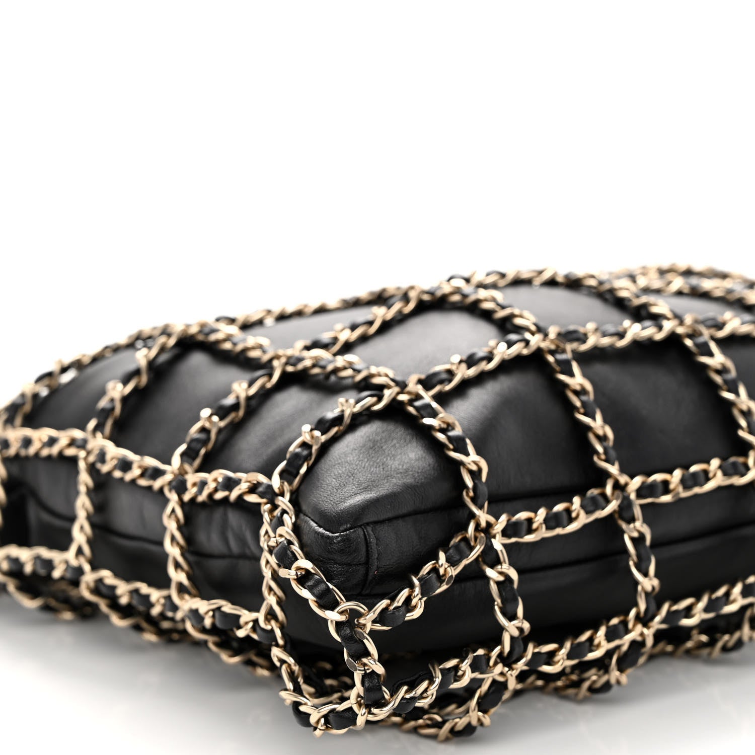 Chanel Lambskin Large Shopping Chain Tote Black 8 of 9