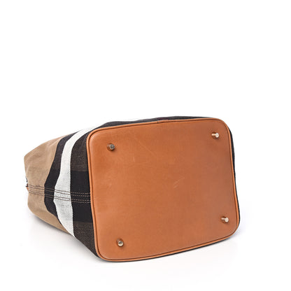 Burberry Canvas Mega Check Medium Ashby Hobo Saddle Brown 3 of 11