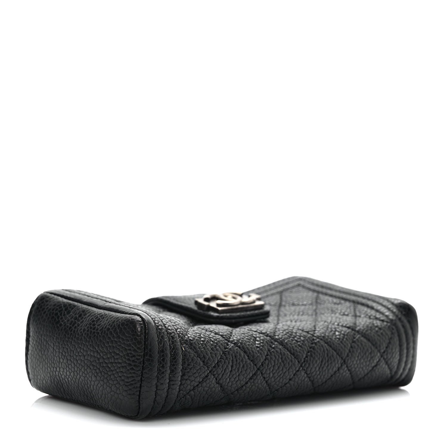 Chanel Caviar Quilted Mini Boy Phone Holder Clutch Black 3 of 7