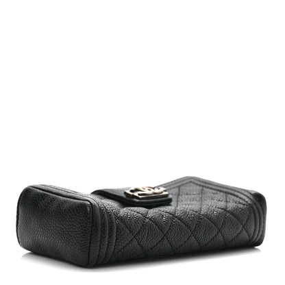 Chanel Caviar Quilted Mini Boy Phone Holder Clutch Black 3 of 7
