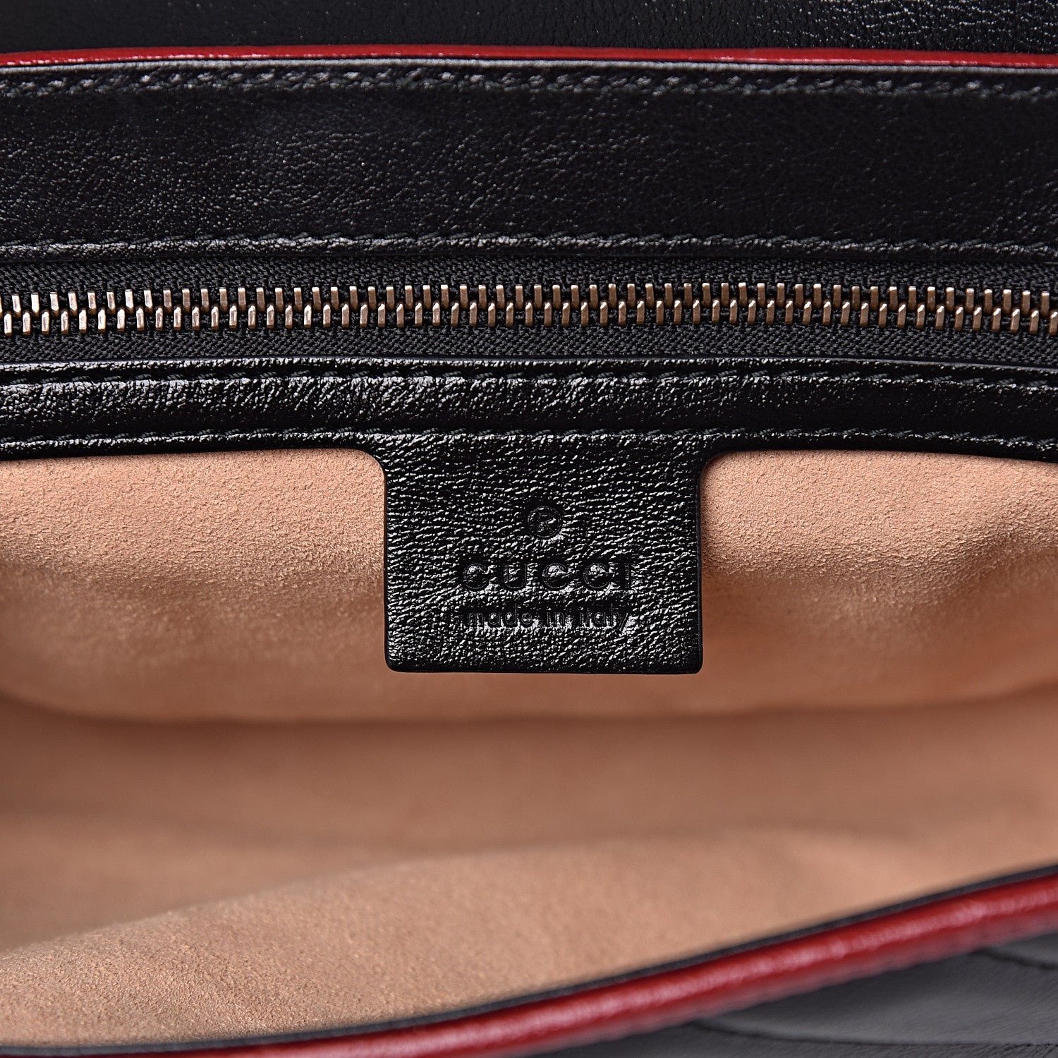 Gucci Vintage Effect Calfskin Matelasse Diagonal Striped Small Torchon GG Marmont Shoulder Bag Black Beige 6 of 10