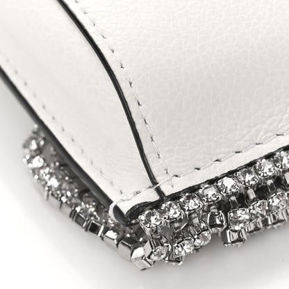 Miu Miu Glace Calfskin Crystal Fringe Crossbody White 8 of 9