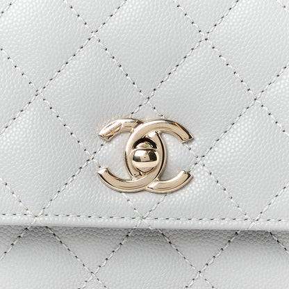 Chanel Caviar Quilted Mini Coco Handle Flap Light Grey 9 of 11