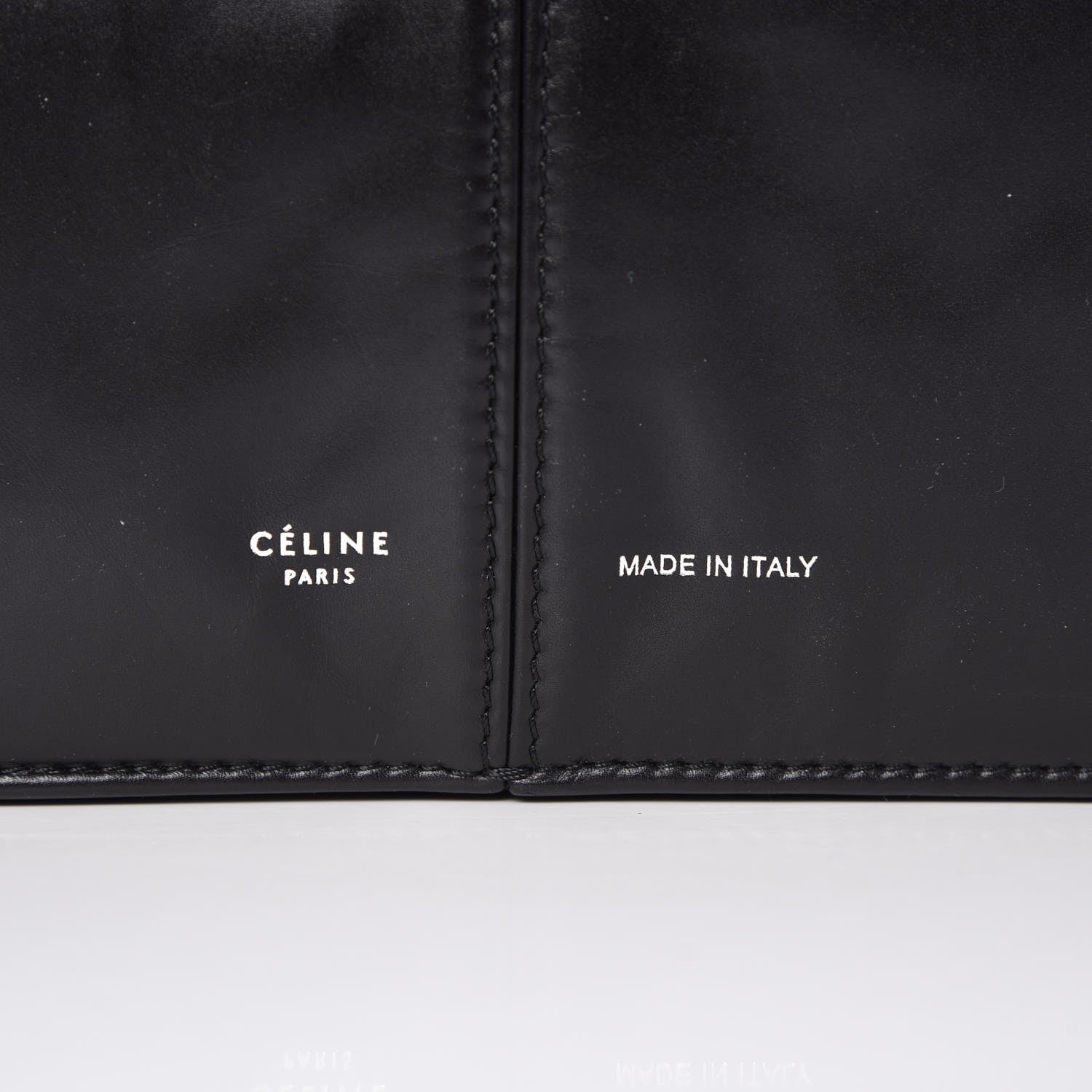 Celine Paperweight Calfskin Medium Tri-Fold Bag Black 8 of 8